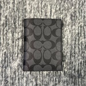 Coach Passport Holder Signature Coated Canvas